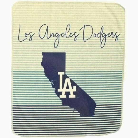 Los Angeles Dodgers State Stripe Ultra Larger Soft Plush Throw Blanket Licensed - Picture 1 of 3
